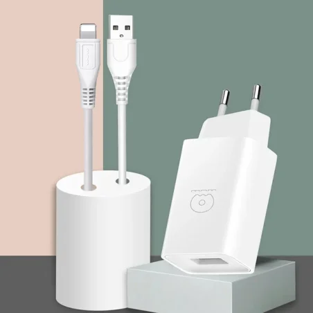 Chargeur WUW T47 2.1A LIGHTNING - Blanc - photo 3