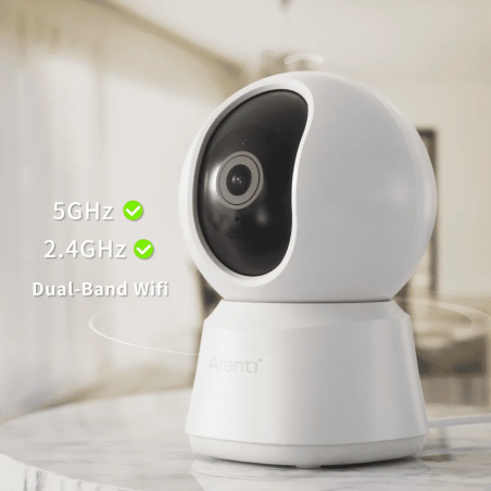 Caméra De Surveillance Interne Arenti P2F 5MP UHD / WiFi / Panoramique / Inclinaison / Blanc - photo 5