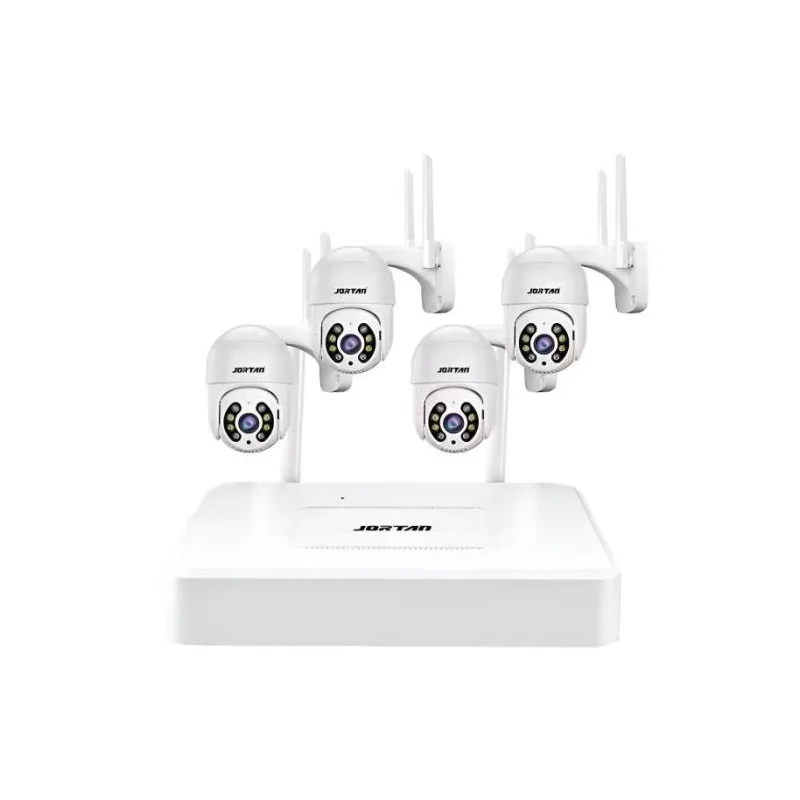 Kit de Surveillance JORTAN NVR + 4 Caméras Externes 2MP / WiFi / IP66 / Blanc