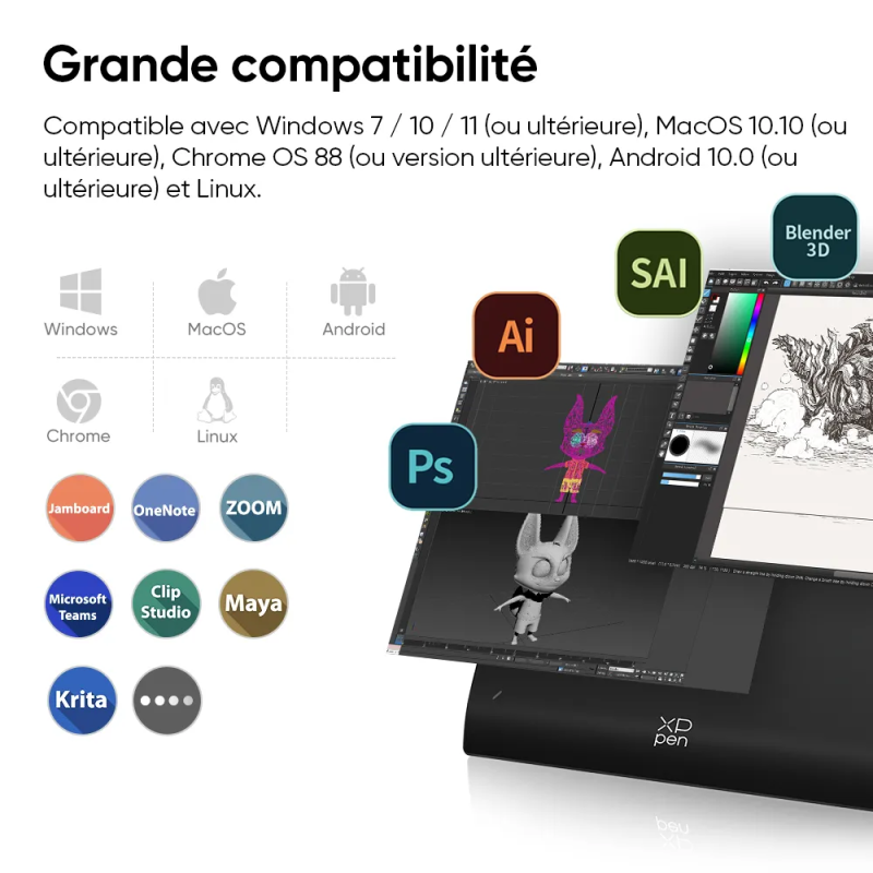 TABLETTE GRAPHIQUE XP-PEN DÉCO PRO MW With K05 GEN 2 / NOIR