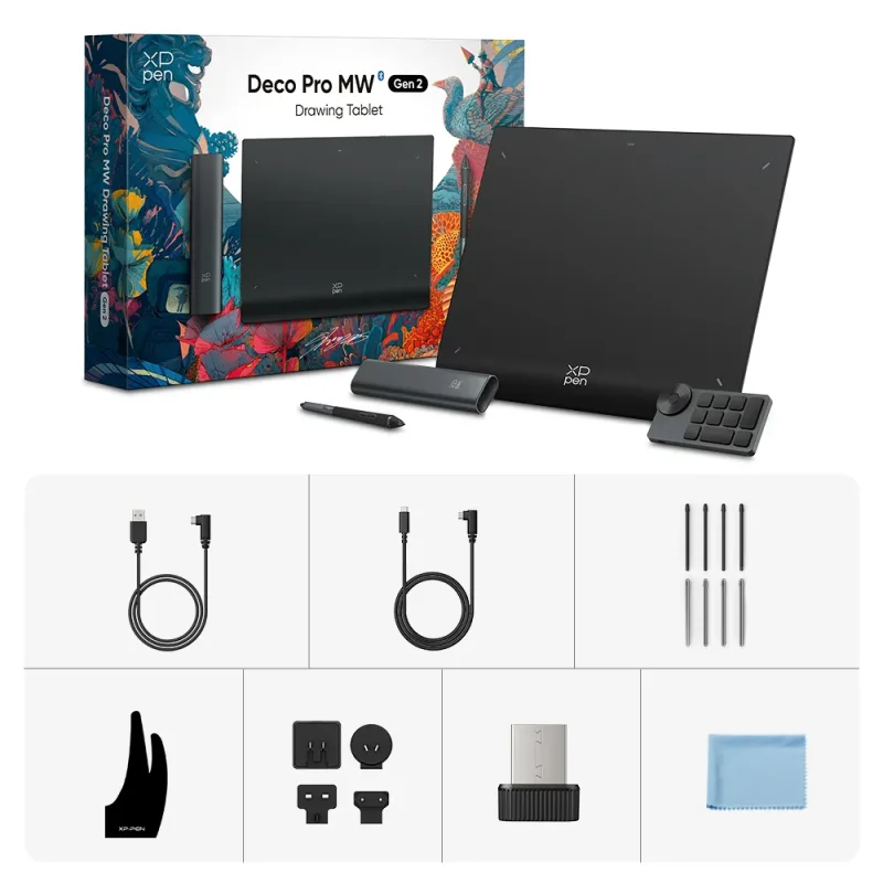 TABLETTE GRAPHIQUE XP-PEN DÉCO PRO MW With K05 GEN 2 / NOIR