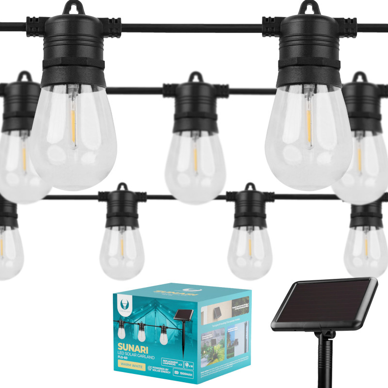 Guirlande solaire LED Forever Light SUNARI FLS-60 7,5 m 10 ampoules - photo 1
