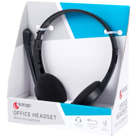 Casque de bureau Sologic avec microphone / JACK 3.5MM / Noir - photo 8
