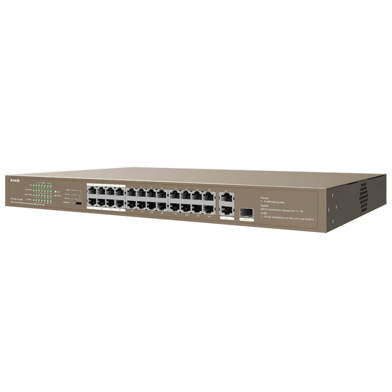 SWITCH 26 ports 24 ports PoE à 250W + 2 GIGABYTE / 1 SFP - Gigabyte - photo 2