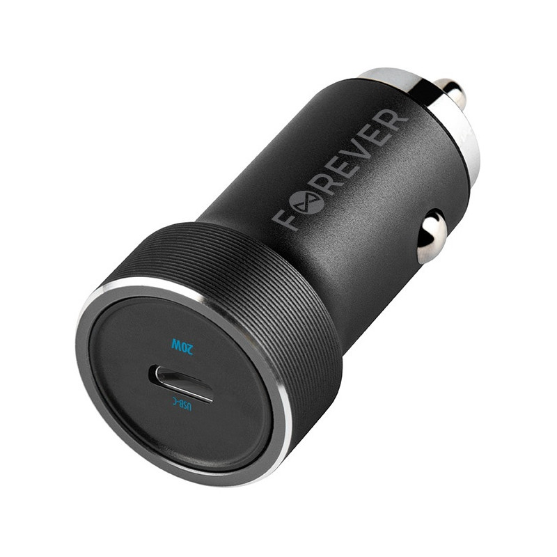 Chargeur de voiture Forever CC-06 PD QC 1x USB-C 20W / Noir - photo 1