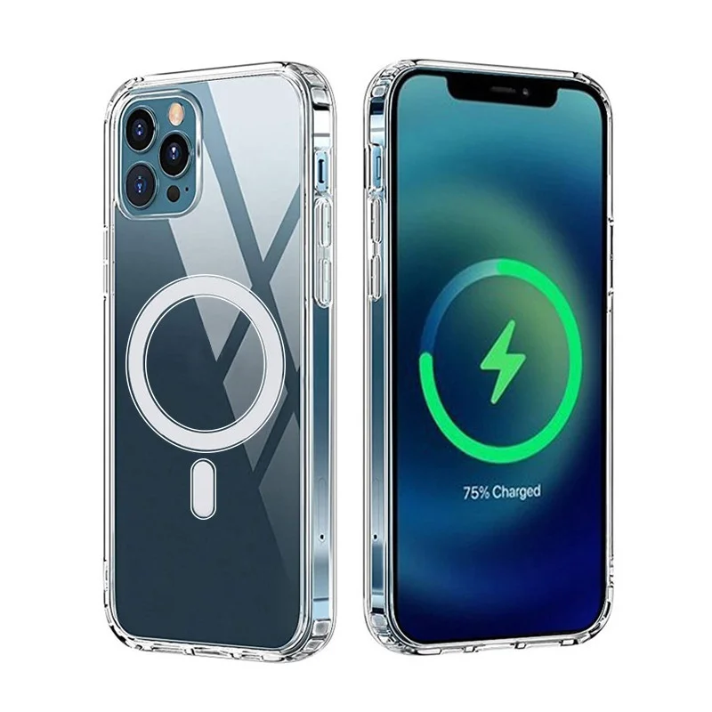 Coque antichoc Mag 1,5 mm pour iPhone 15 6,1" transparente grand trou