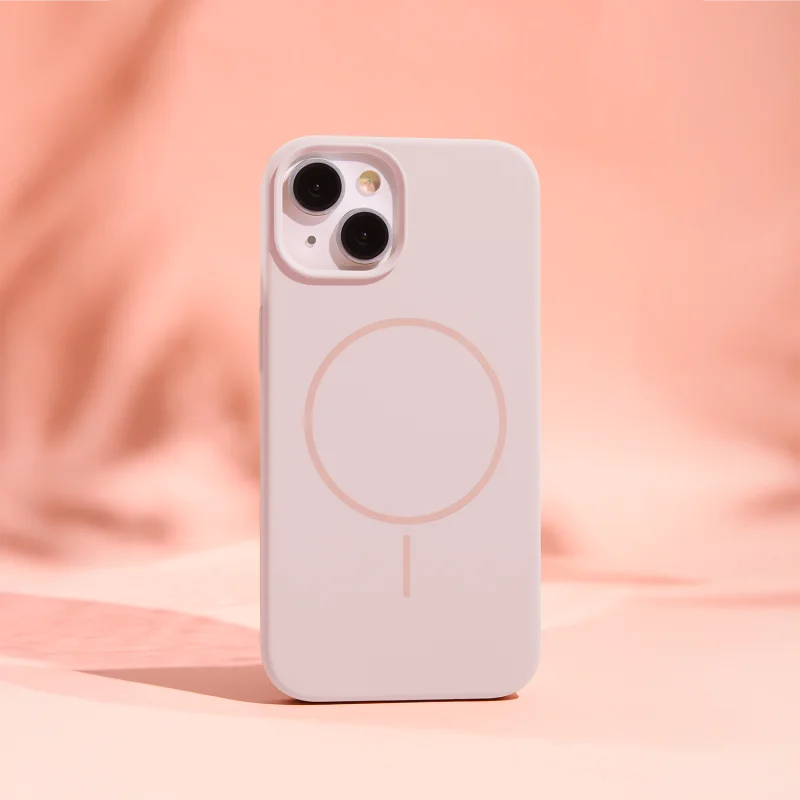 Coque en silicone Thin Magsafe pour iPhone 16 Pro 6,3" / Rose Clair - photo 4