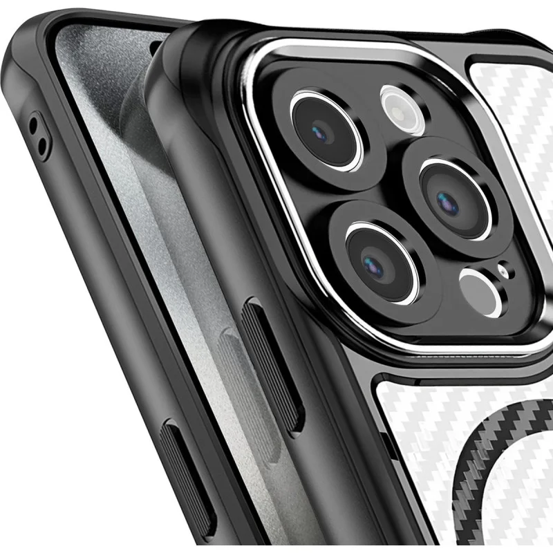Coque Defender Carbon Magsafe pour iPhone 16 Pro 6,3" / Noir - photo 2