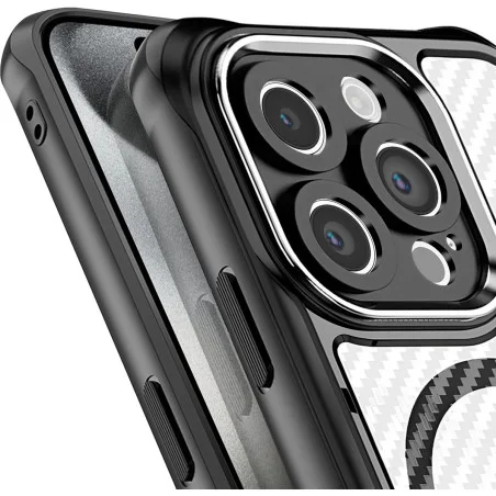 Coque Defender Carbon Magsafe pour iPhone 16 Pro 6,3" / Noir - photo 8