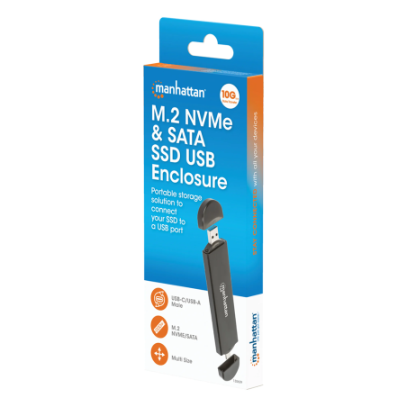 Boîtier USB M.2 NVMe et SATA SSD Manhattan / Noir - photo 11