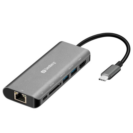 Station d'accueil SANDBERG Dock USB-C HDMI + LAN + SD + USB 100W / Gris - photo 4