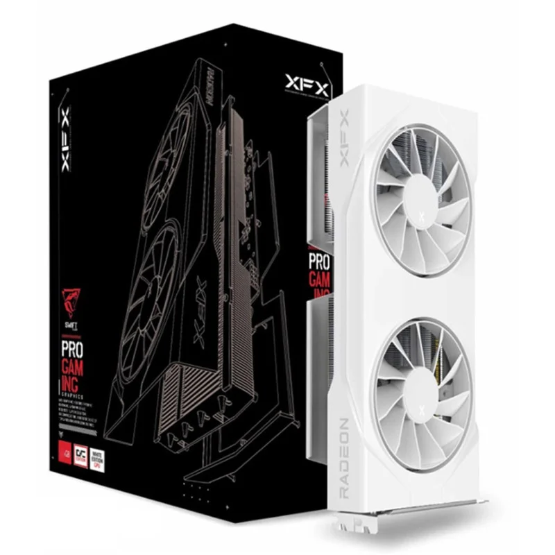Carte graphique XFX Swift AMD Radeon RX 9060 XT OC Édition Gaming White / 8 Go GDDR6