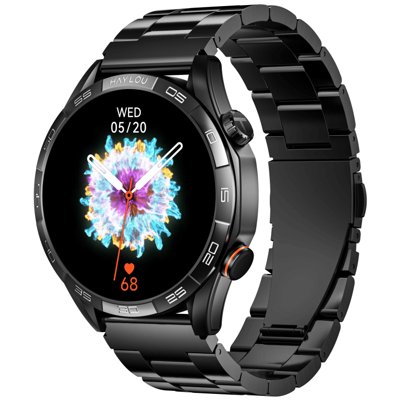Montre Connectée HAYLOU SOLAR 5 AVEC BRACELET MÉTALLIQUE / Noir - photo 1