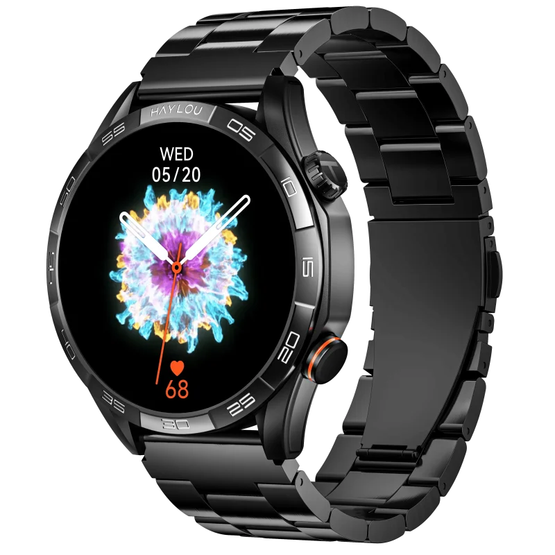 Montre Connectée HAYLOU SOLAR 5 AVEC BRACELET MÉTALLIQUE / Noir - photo 1