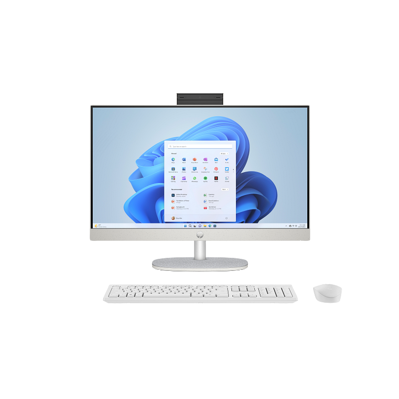Pc de Bureau All in One HP 24-cr2013nk / Ultra 7 255U / 32 Go / 512 Go SSD / Windows 11 / Blanc coquillage - HP - photo 1