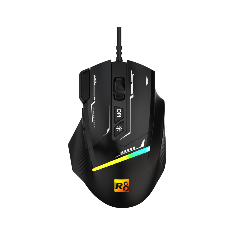 SOURIS OPTIQUE R8 8D / 7200 DPI / RGB / G208 / Noir - photo 1