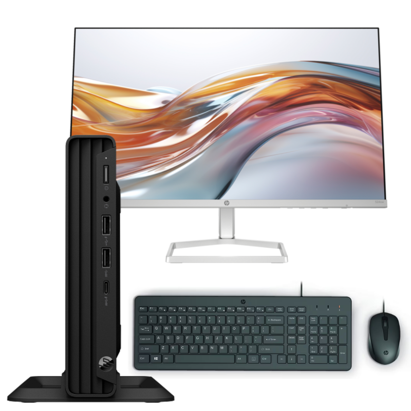 Pc de Bureau HP Pro Mini 260 G9 / i3-1315U / 8 Go / 256 Go SSD Avec Écran HP 524SW 24" Full HD IPS /