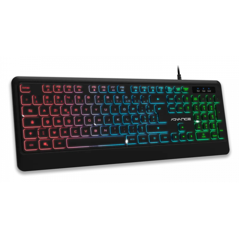 Clavier ADVANCE Gaming RGB Rainbow / Noir - photo 1