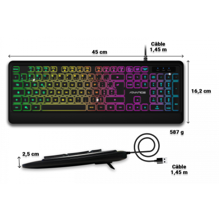 Clavier ADVANCE Gaming RGB Rainbow / Noir - photo 21
