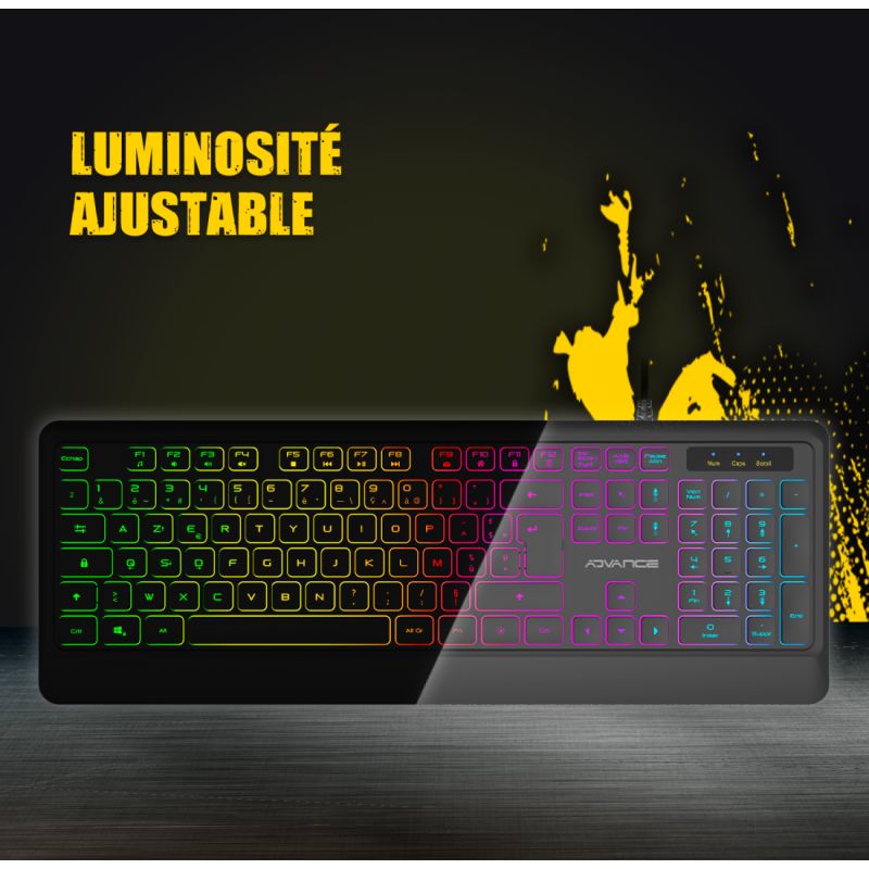 Clavier ADVANCE Gaming RGB Rainbow / Noir - photo 4