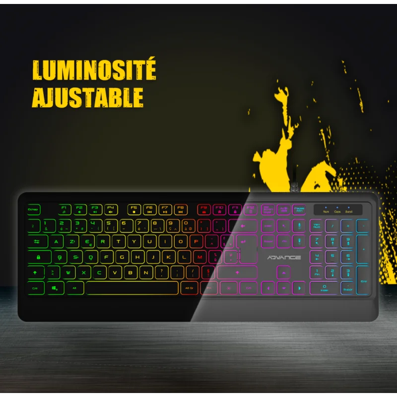 Clavier ADVANCE Gaming RGB Rainbow / Noir - photo 4