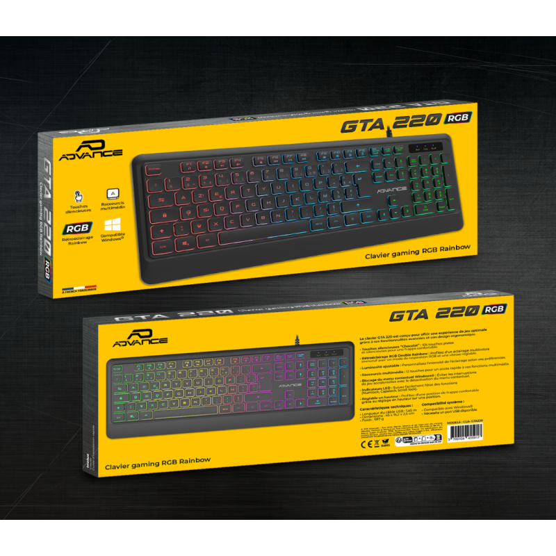Clavier ADVANCE Gaming RGB Rainbow / Noir - photo 8