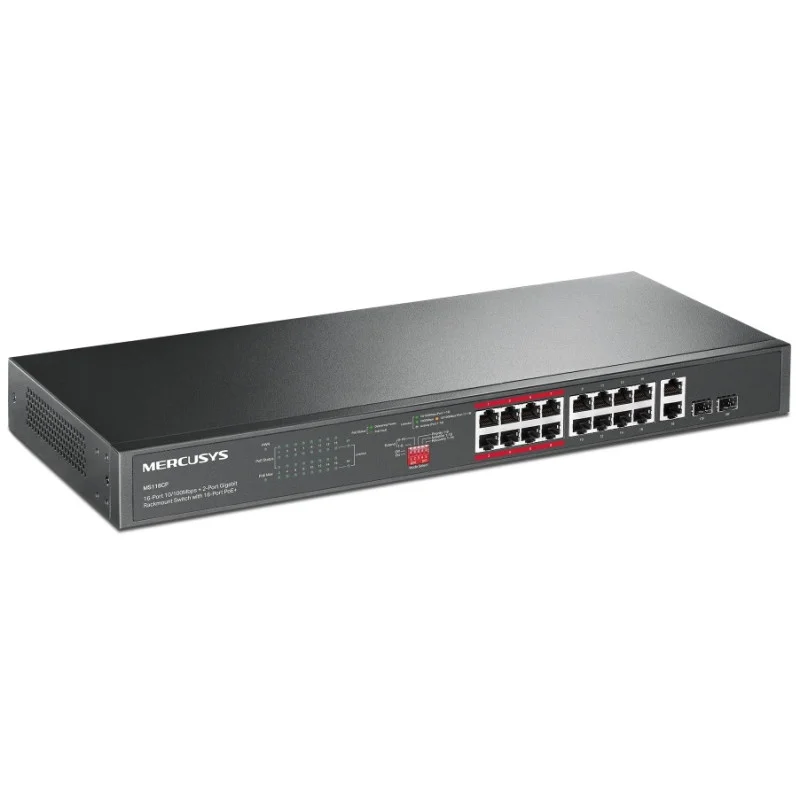 Switch Rackable Mercusys 16 Ports 10/100Mbps PoE+ avec 2 Ports Giga et 2 SFP 1Gb - photo 2