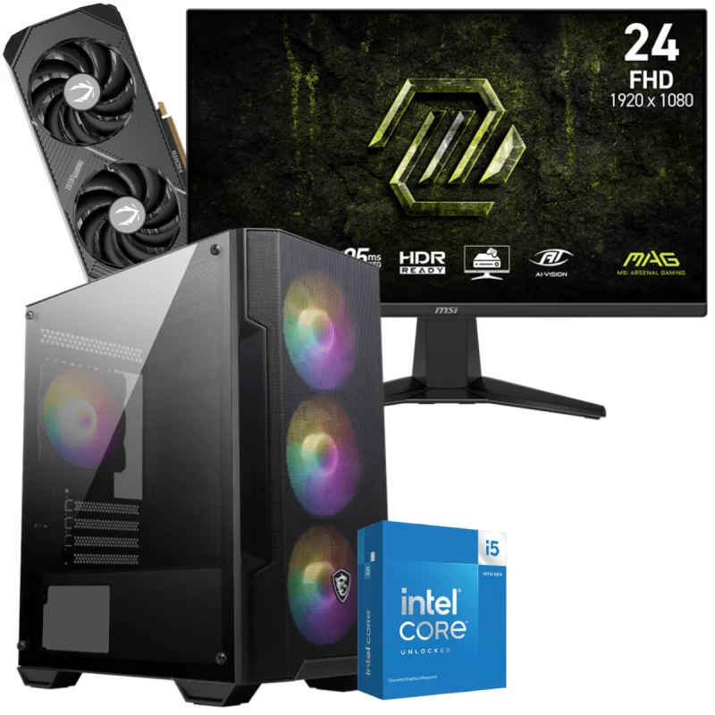 Setup Gamer Special Pc de Bureau Gaming / i5-14600KF / RTX 5070 12G / 32 Go Avec Écran Gaming MSI MAG 245F X24 24" Full HD IPS / 240 Hz - MSI - photo 2