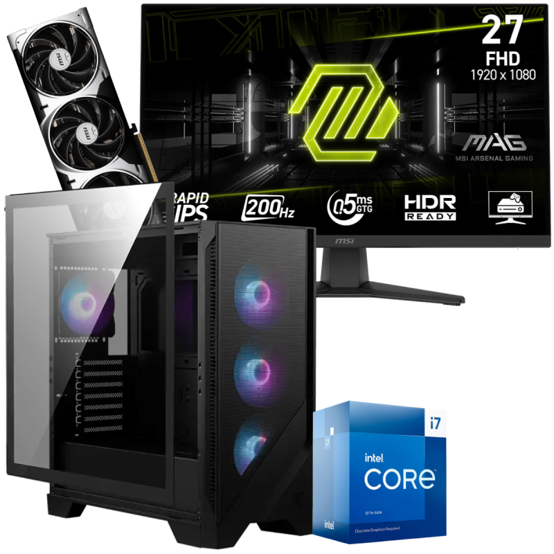Setup Gamer Special Pc de Bureau Gaming / i7-13700F / RTX 5070 12G / 32 Go Avec Écran Gaming MSI MAG 272F 27" Full HD IPS / 200 Hz - MSI - photo 2