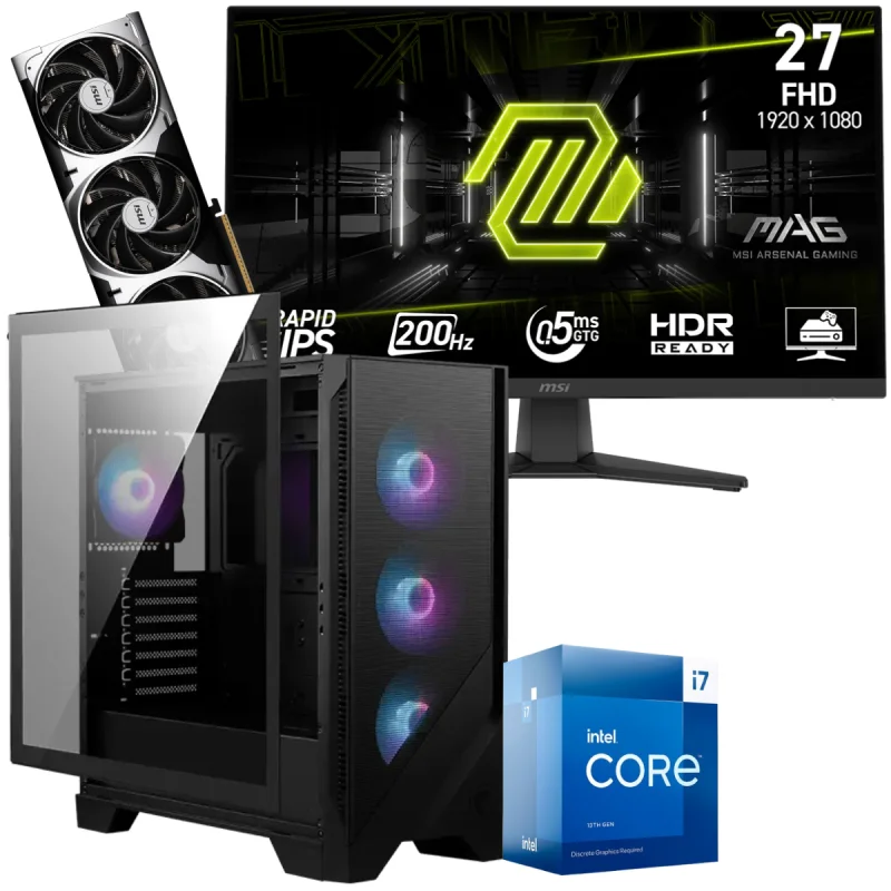 Setup Gamer Special Pc de Bureau Gaming / i7-13700F / RTX 5070 12G / 32 Go Avec Écran Gaming MSI MAG 272F 27" Full HD IPS / 200 Hz - MSI - photo 2