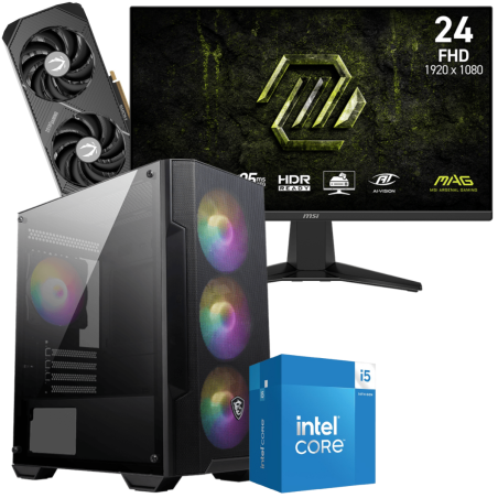 Setup Gamer Special Pc de Bureau Gaming / i5-14400F / RTX 5070 12G / 32 Go Avec Écran Gaming MSI MAG 245F X24 24" Full HD IPS / 240 Hz - MSI - photo 3