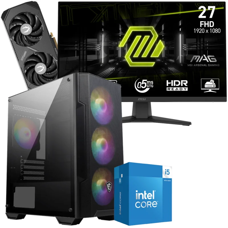 Setup Gamer Special Pc de Bureau Gaming / i5-14400F / RTX 5070 12G / 32 Go Avec Écran Gaming MSI MAG 272F 27" Full HD IPS / 200 Hz - MSI - photo 1