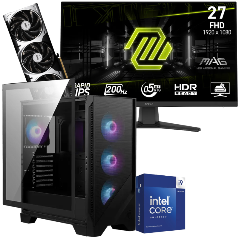 Setup Gamer Special Pc de Bureau Gaming / i9-14900KF / RTX 5070 12G / 64 Go Avec Écran Gaming MSI MAG 272F 27" Full HD IPS / 200 Hz - MSI - photo 1