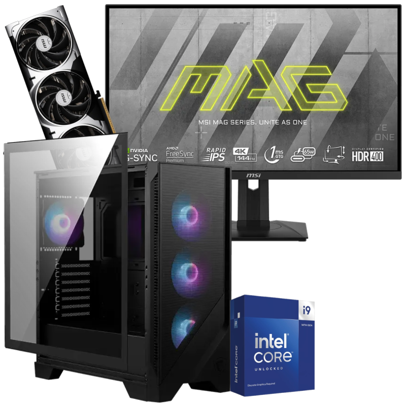 Setup Gamer Special Pc de Bureau Gaming / i9-14900KF / RTX 5070 12G / 64 Go Avec Écran Gaming MSI MAG 274UPF E2 27" 4K UHD IPS / 160 Hz - MSI - photo 1