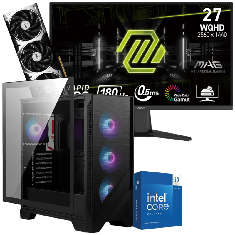 Setup Gamer Special Pc de Bureau Gaming / i7-14700KF / RTX 5070 12G / 32 Go Avec Écran Gaming MSI MAG 275QF 27" WQHD IPS / 180 Hz - MSI - photo 1