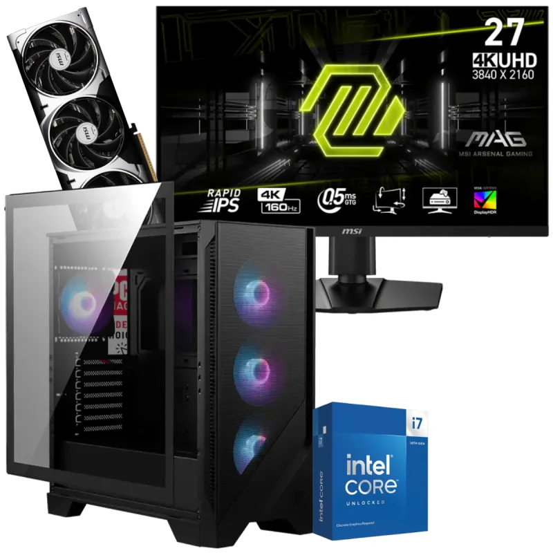 Setup Gamer Special Pc de Bureau Gaming / i7-14700KF / RTX 5070 12G / 32 Go Avec Écran Gaming MSI MAG 274UPF E2 27" 4K UHD IPS / 160 Hz - MSI - photo 2