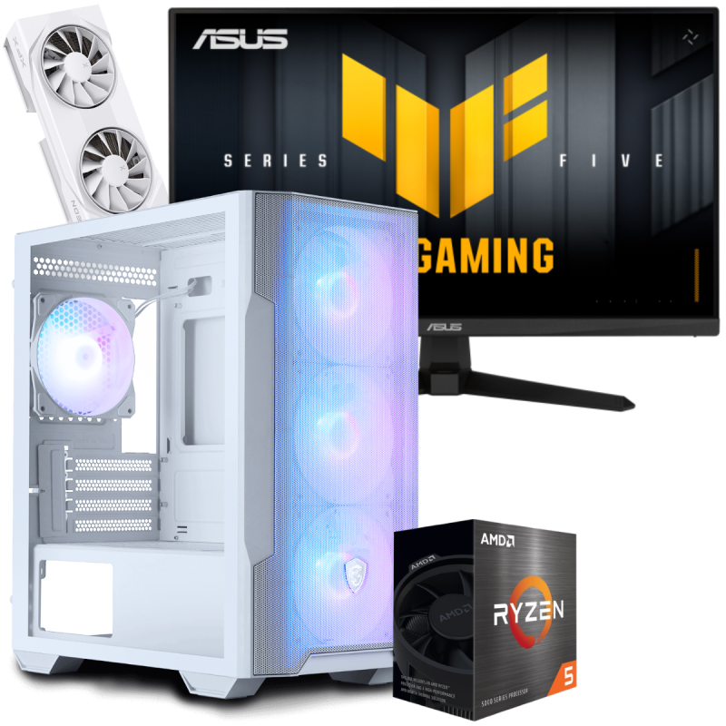 Setup Gamer Special Pc de Bureau Gaming / Ryzen 5 9600X / RX 9060 XT 8G / 32 Go Avec Écran Gaming Asus TUF 24.5" Full HD VA / 200 Hz - Asus - photo 2