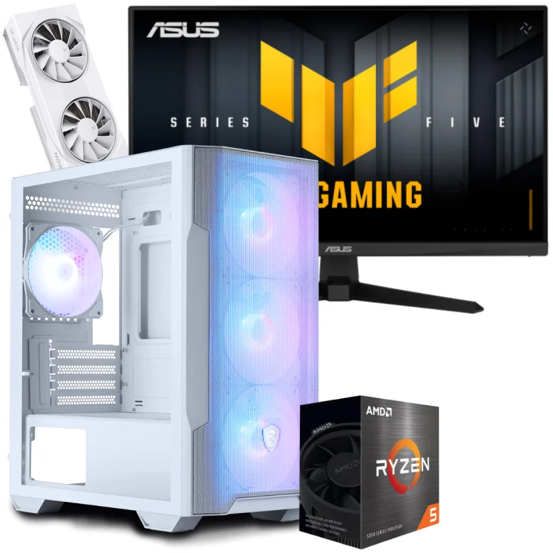 Setup Gamer Special Pc de Bureau Gaming / Ryzen 5 9600X / RX 9060 XT 8G / 32 Go Avec Écran Gaming Asus TUF 24.5" Full HD VA / 200 Hz - Asus - photo 2