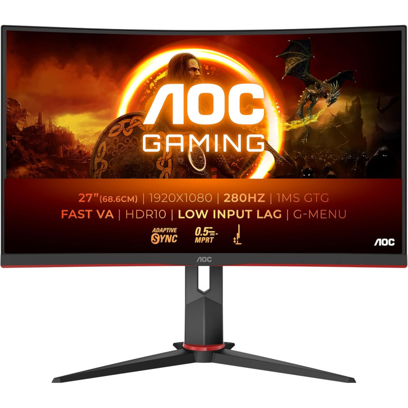 ECRAN GAMING AOC CURVED 27" FHD 280Hz VA 0,3Ms MPRT HDMI/DP / NOIR - photo 1