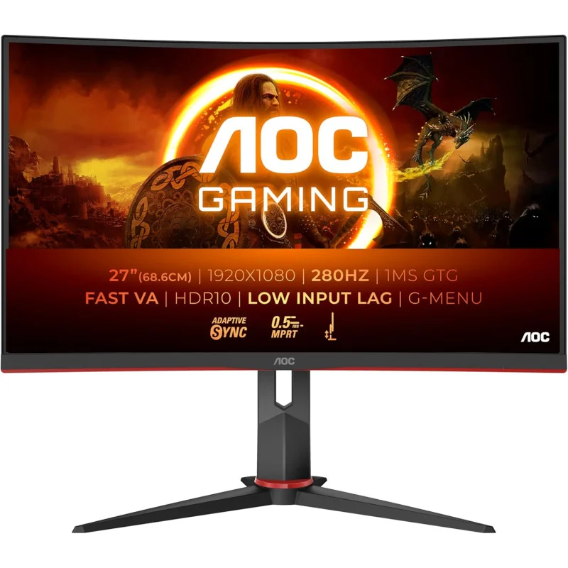 ECRAN GAMING AOC CURVED 27" FHD 280Hz VA 0,3Ms MPRT HDMI/DP / NOIR