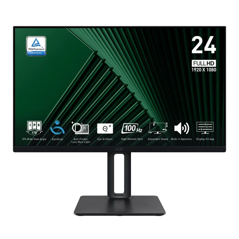Écran MSI PRO MP245PG 23.8'' FHD 100Hz 1ms IPS PIVOTANT HDMI/DP/VGA HAUT PARLEUR / Noir