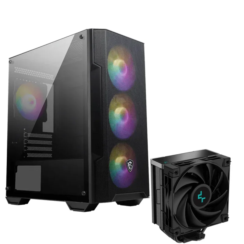 Boîtier Gaming MSI MAG FORGE M100A / Micro-ATX / RGB / Avec Ventilateur de processeur DeepCool AK400 ZERO DARK / Noir - MSI - photo 1