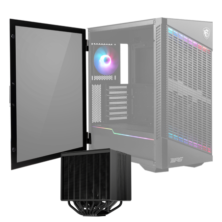 Boîtier gaming Moyen Tour MSI MPG VELOX 100P AIRFLOW / ATX / ARGB  / Noir Avec Ventilateur de processeur DeepCool ASSASSIN 4S / Noir - MSI - photo 3