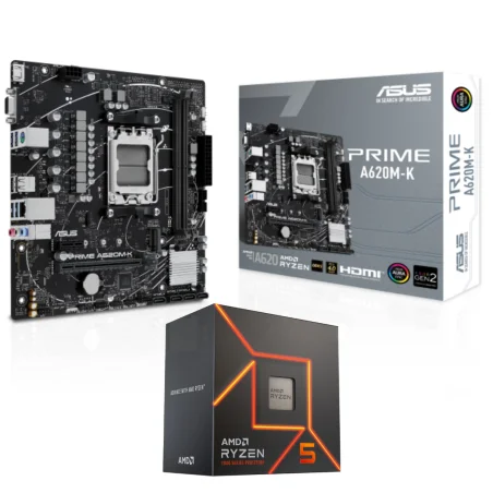 Pack Processeur AMD Ryzen 5 7600 / Box Avec Carte mère ASUS PRIME A620M-K / Micro ATX / AM5 / DDR5 - Asus - photo 3
