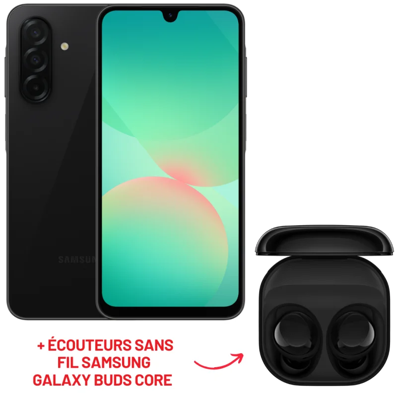 Smartphone Samsung Galaxy A26 5G 12/128 Go / Noir + Écouteurs sans fil Samsung Galaxy Buds core - Samsung - photo 1