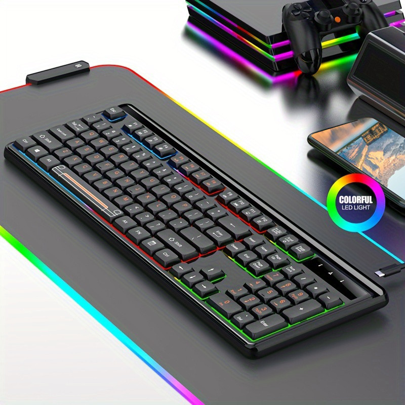 Pack Clavier Gaming JEDEL K31 / AZERTY / Noir Avec SOURIS 7D Gaming RGB LED Light R8 / jusqu'à 3 600 DPI / Noir - photo 3