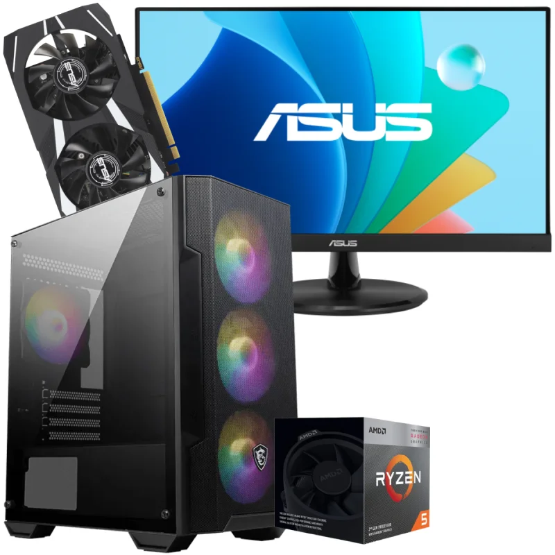 Setup Gamer Special Pc de Bureau Gaming / Ryzen 5 3600 / RTX 3050 3G / 16 Go Avec Écran Asus VP229HF 22" LED Full HD IPS / 100 Hz - Asus - photo 2