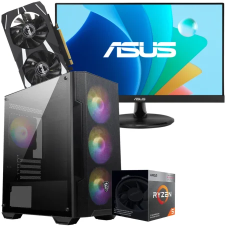 Setup Gamer Special Pc de Bureau Gaming / Ryzen 5 3600 / RTX 3050 3G / 16 Go Avec Écran Asus VP229HF 22" LED Full HD IPS / 100 Hz - Asus - photo 3