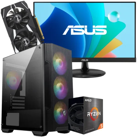 Setup Gamer Special Pc de Bureau Gaming / Ryzen 5 5500 / RTX 3050 3G / 16 Go Avec Écran Asus VP229HF 22" LED Full HD IPS / 100 Hz - Asus - photo 3