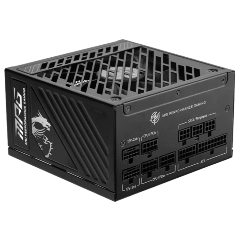 Boîte d'alimentation MSI MPG A1250GS PCIE5 / 80 PLUS Gold / Modulaire / 1250 Watts / ATX / Noir - MSI - photo 1